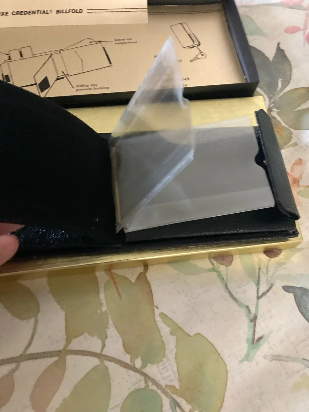 Rolfs Black Leather Deluxe Credential Billfold with Gift Box